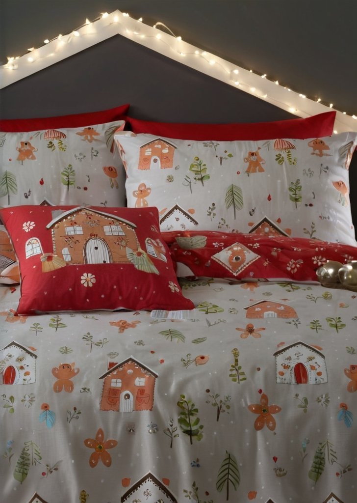 Zestaw poszewek na kołdrą Bedlam łšwiąteczny domek z piernika - obrazek 2