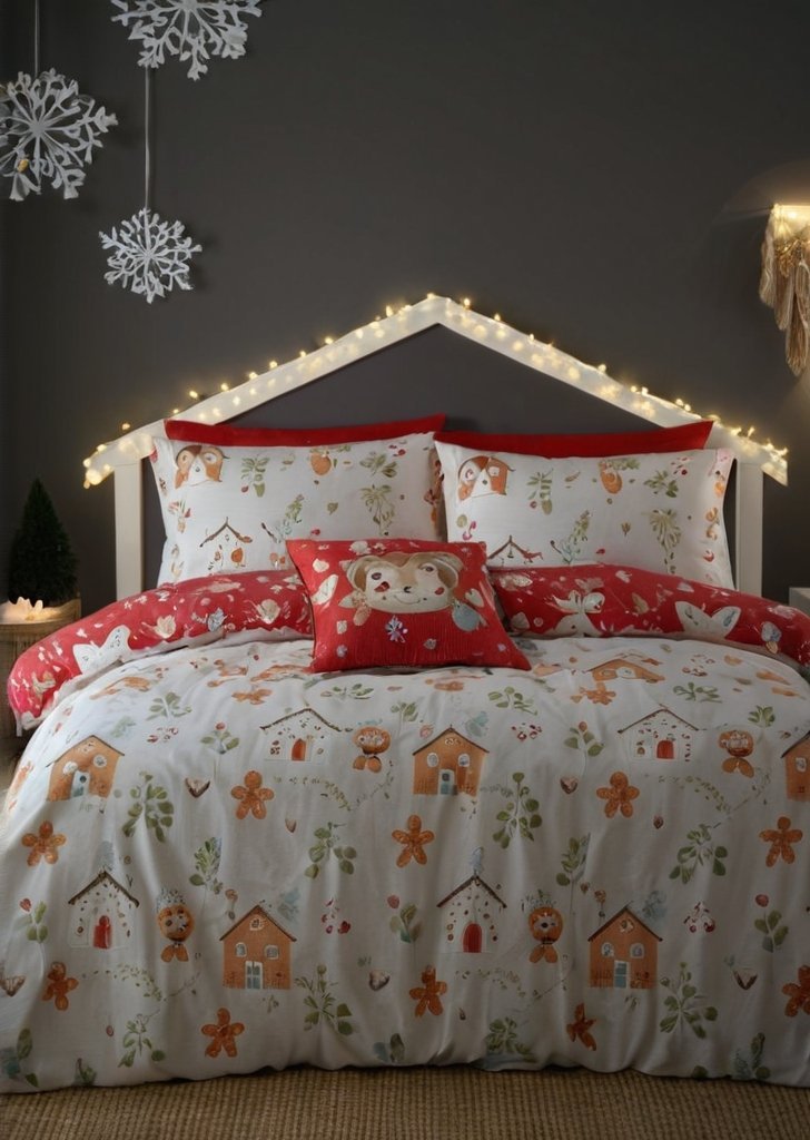 Zestaw poszewek na kołdrą Bedlam łšwiąteczny domek z piernika
