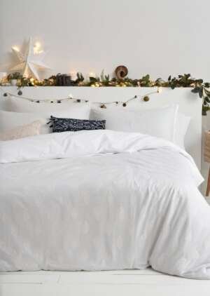 meble Zestaw poszewek na kołdrą z pikowanego drzewa, 100% bawełny, śnieg