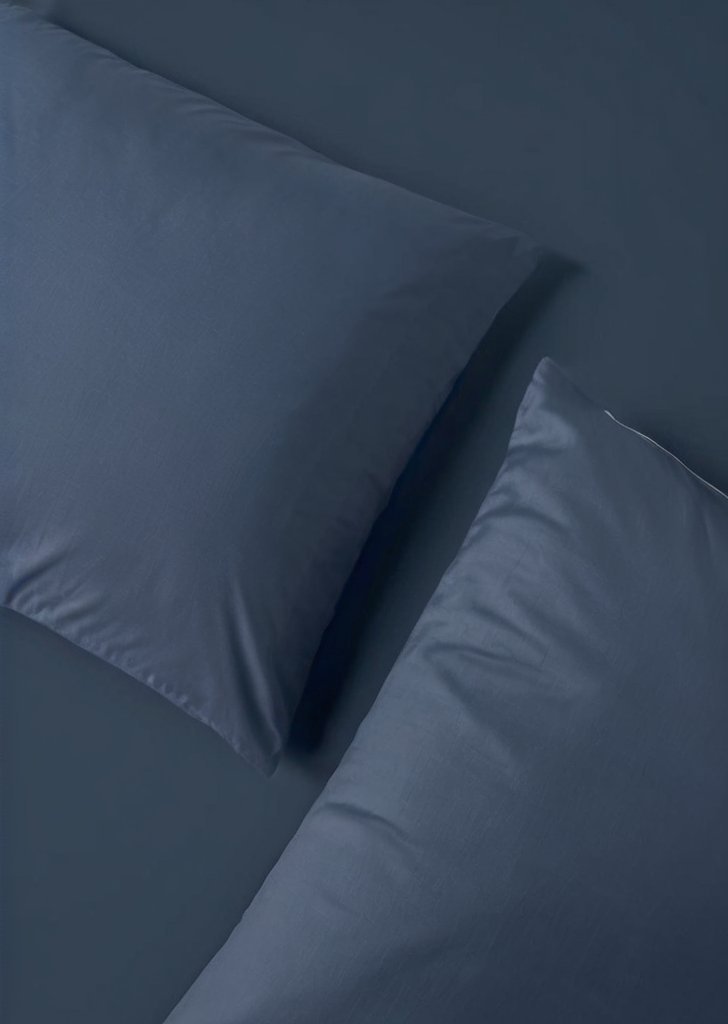 2 pary granatowych, bawełnianych poszewek na poduszki gospodyni domowej - obrazek 2