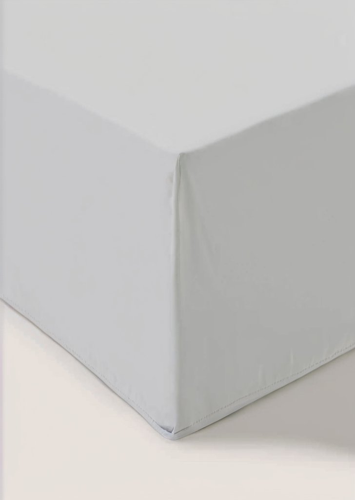 Szare bawełniane prześcieradło, bardzo głąbokie (180 nitek)
