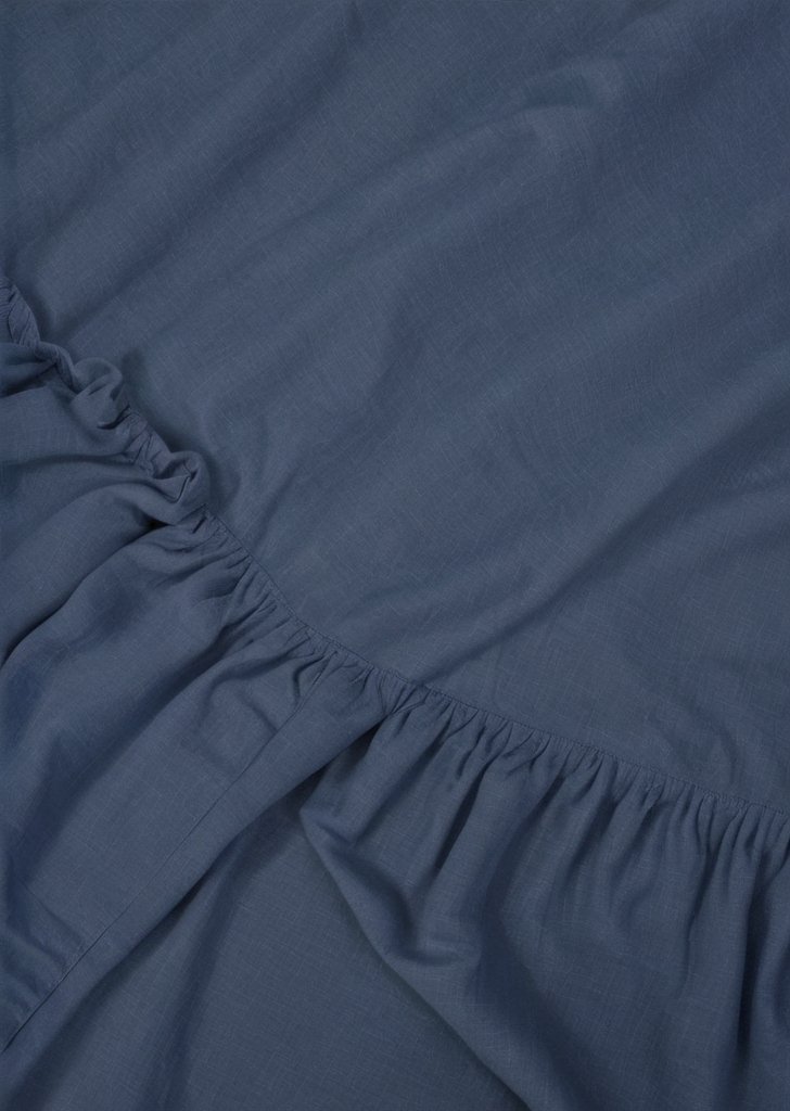 Granatowe, bardzo głąbokie prześcieradło (180 nitek) - obrazek 2