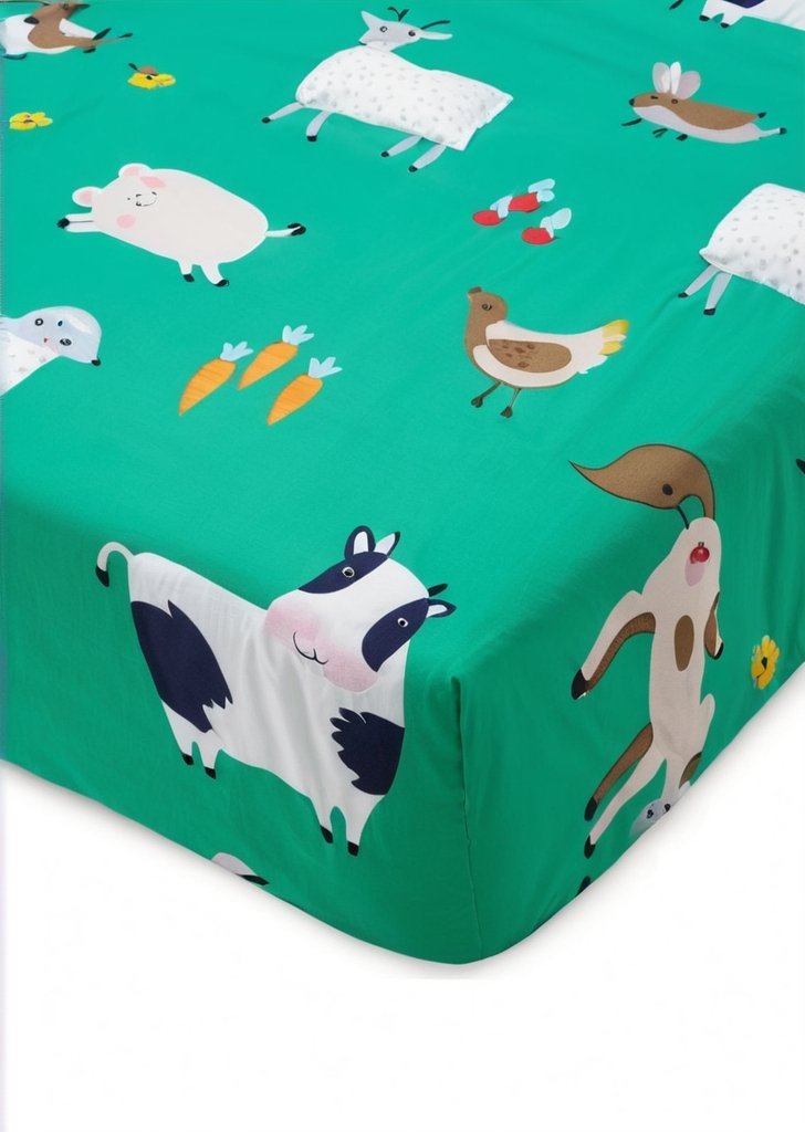Prześcieradło dla dzieci ze zwierzątami hodowlanymi - obrazek 2