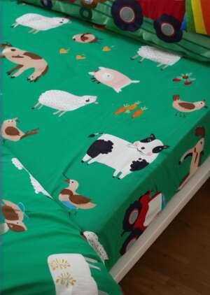 Prześcieradło dla dzieci ze zwierzątami hodowlanymi