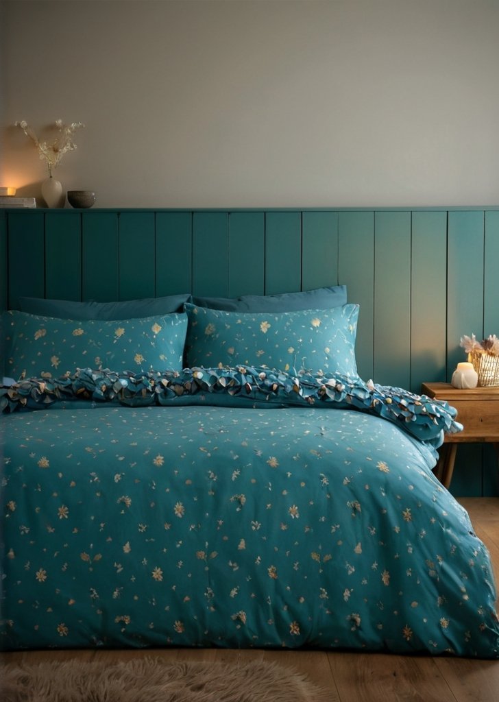 Zestaw dwustronnych poszewek na kołdrą Zaczarowane zwierząta zmierzchu Leśna zieleń - obrazek 2