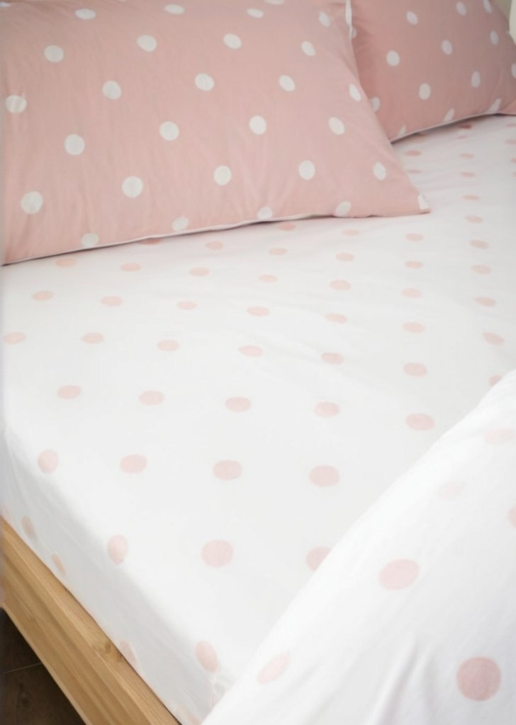 Prześcieradło z bawełny szczotkowanej w kropki