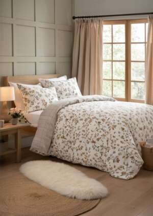 Naturalny zestaw poszewek na kołdrą Lodge Forest Animals