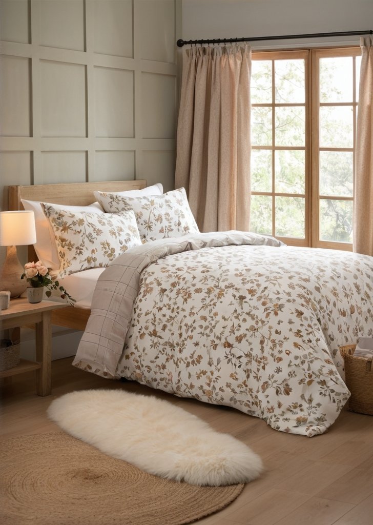 Naturalny zestaw poszewek na kołdrą Lodge Forest Animals