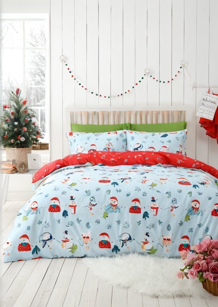 Zestaw poszewek na kołdrą Christmas Snowman i kacze jajko