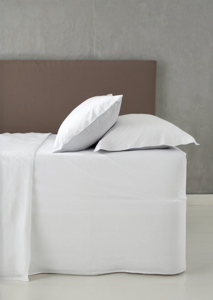 Biała, czesana falbana bazowa z łatwym w żelazie perkalem - obrazek 2