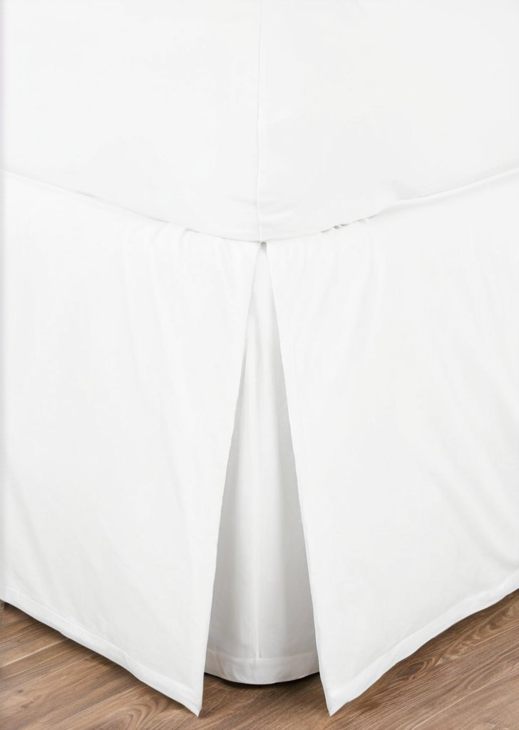 Dopasowana prześcieradło z falbanką w kolorze białym, łatwym w żelazie, z perkalu