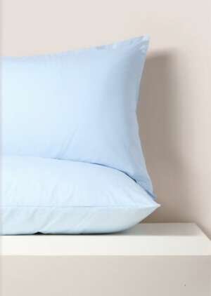 2 pary niebieskich, bawełnianych poszewek na poduszki gospodyni domowej