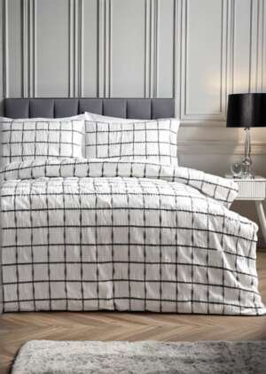 Zestaw pościeli w czarną kratką