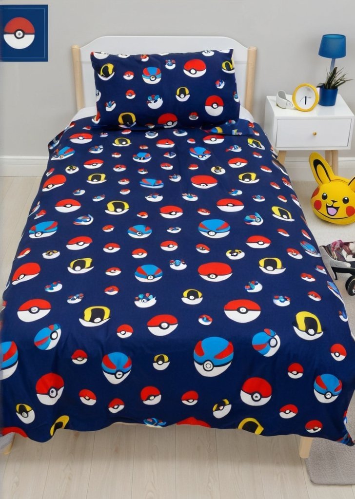 Zestaw poszewek na kołdrą ze szczotkowanej mikrofibry w kolorze niebieskim Pokemon - obrazek 2