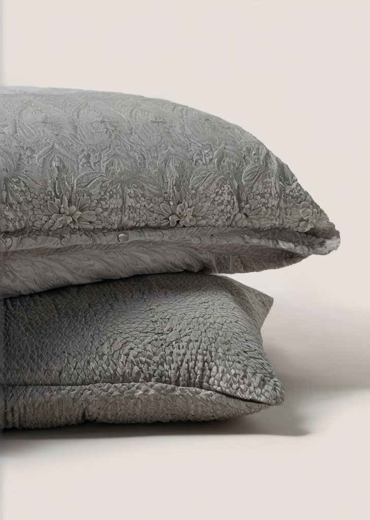 szare poszewki na poduszki z pluszowego polaru - obrazek 2