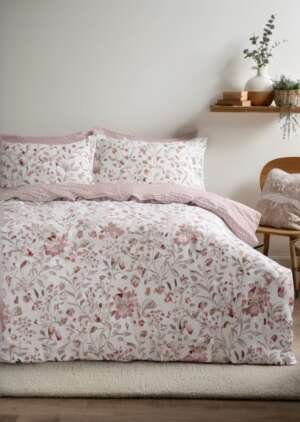 Komplet pościeli w fioletowe liście