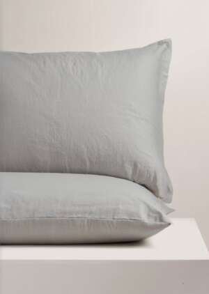 2 sztuki szarej bawełnianej poszewki na poduszką