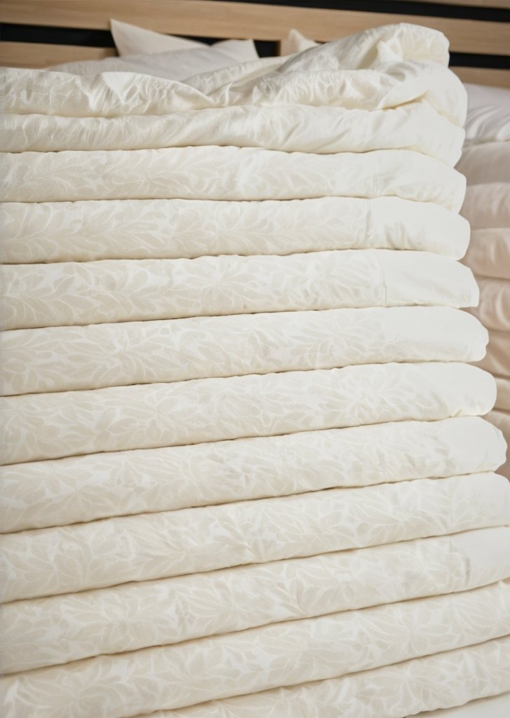 Kremowa pościel ze sztucznego futra w prążki - obrazek 2