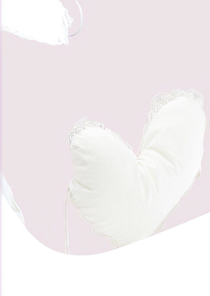 Szczotkowane bawełniane serca w różowe białe prześcieradło - obrazek 3