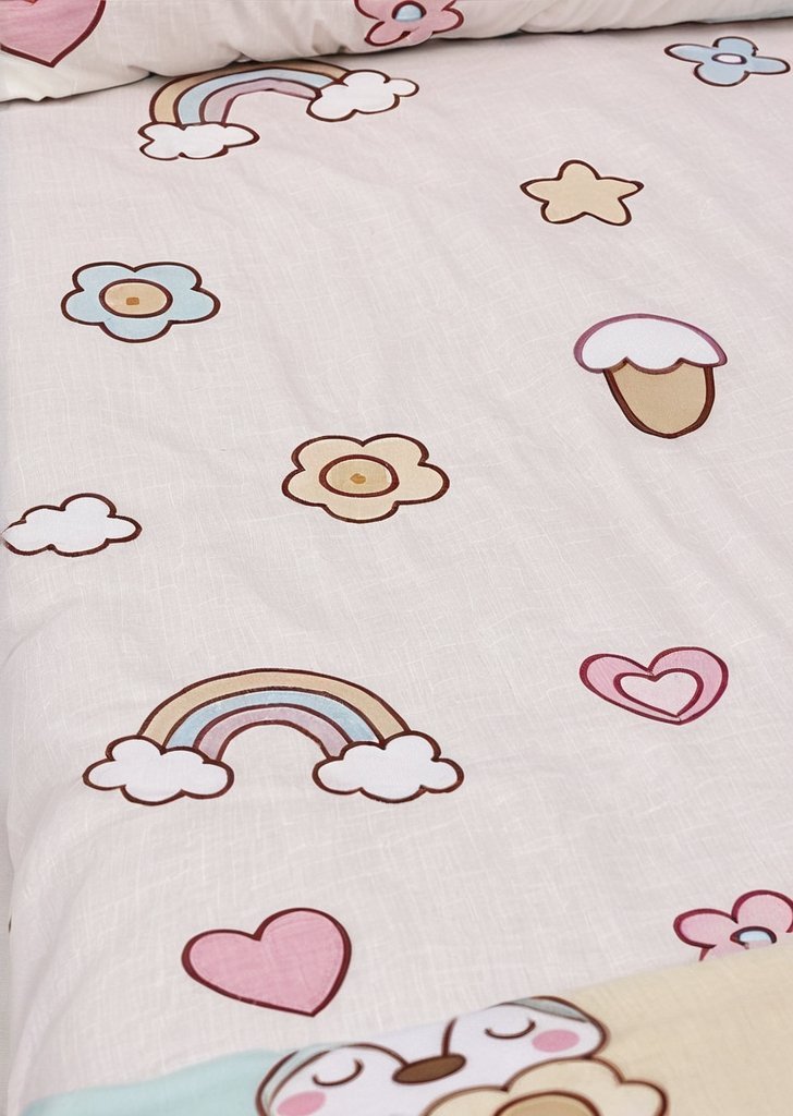 Różowe prześcieradło dzieciące Forever Together - obrazek 2