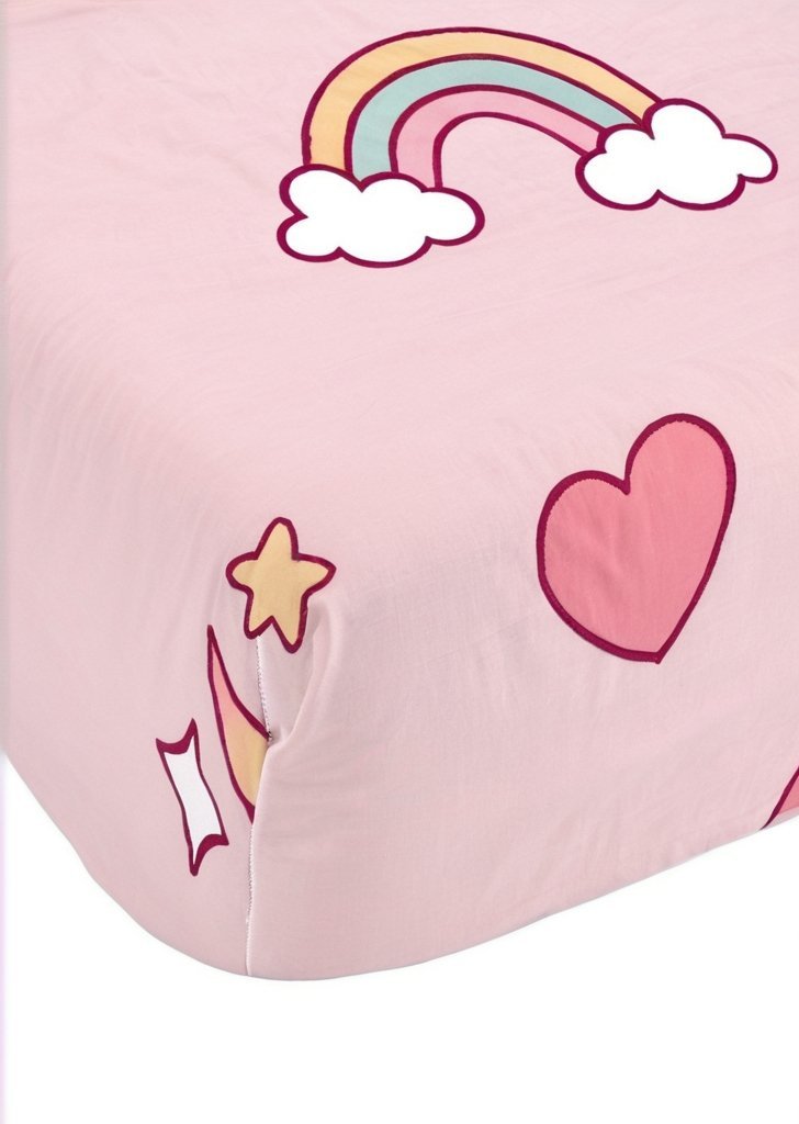 Różowe prześcieradło dzieciące Forever Together - obrazek 3