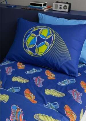 Jasnoniebieskie prześcieradło piłkarskie