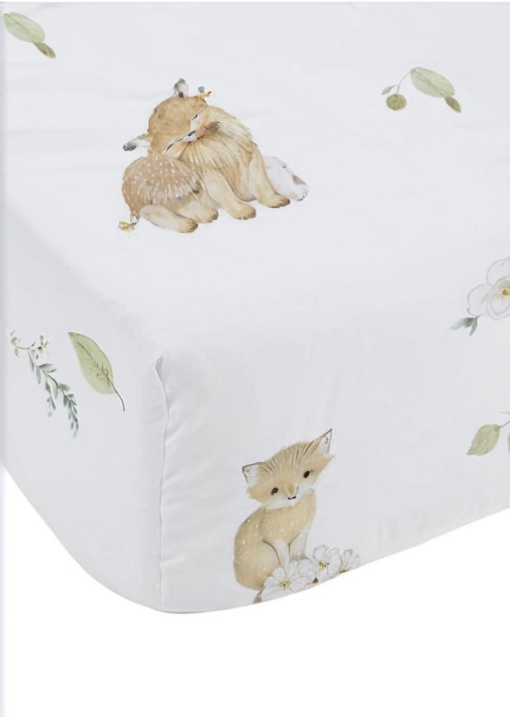 Bianca Fine Linens Mini Moo Bawełniane prześcieradło z gumką w kolorze białym - obrazek 3