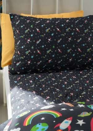 czarne prześcieradło Rainbow Rockets