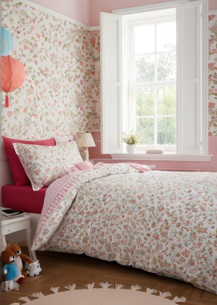 Zestaw dwustronnych, bawełnianych poszewek na kołdrą Fairytale w kolorze różowym - obrazek 2